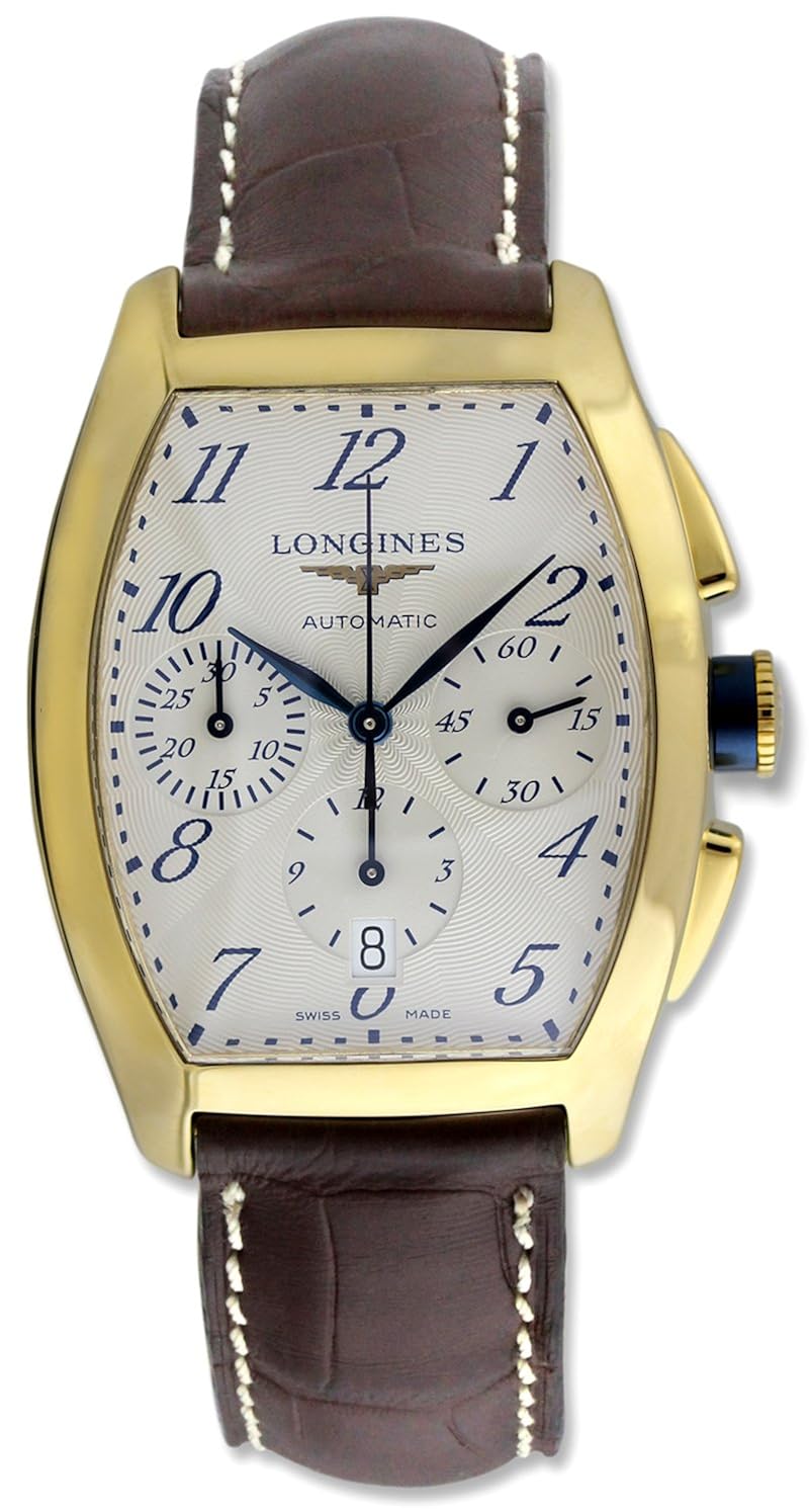 longines evidenza automatic chronograph 18k gold mens strap