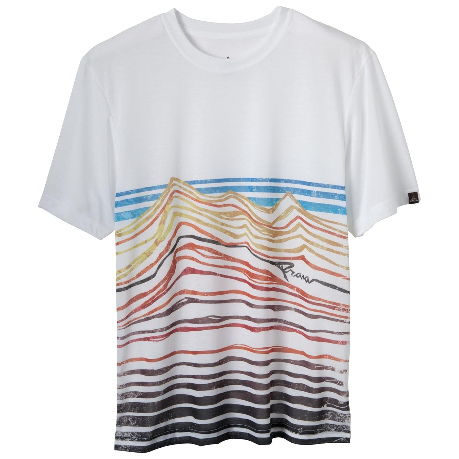 prana 男式红色 rocks t 恤