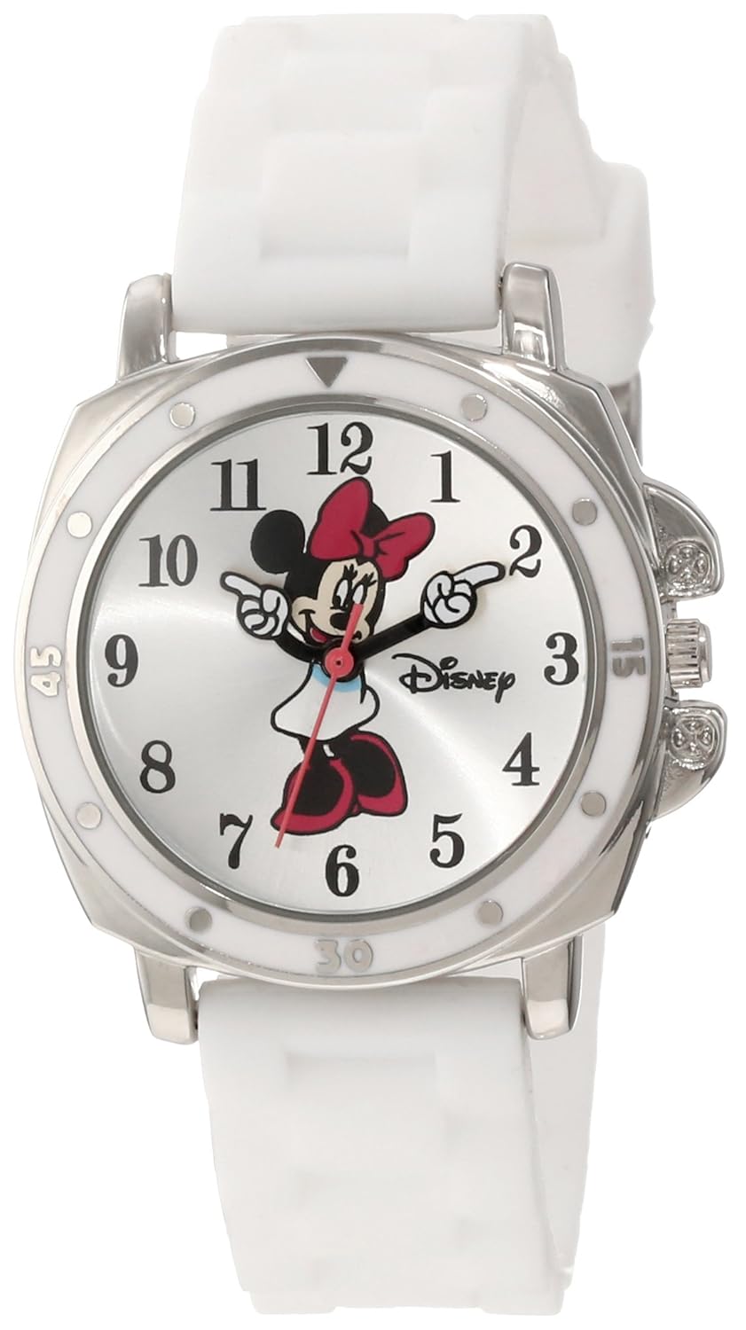 disney kids mn1064 minnie mouse watch with white rubber band