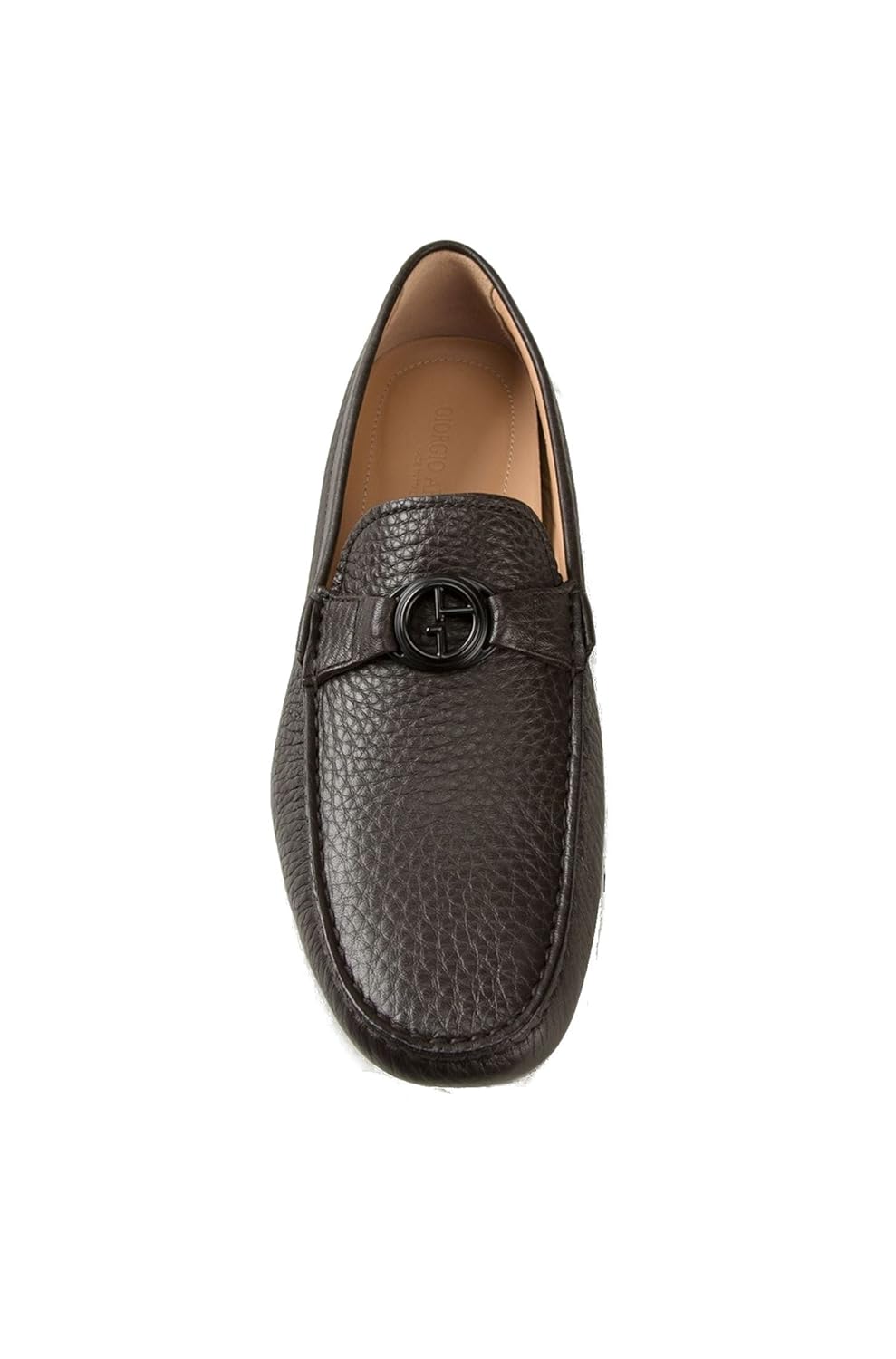 giorgio armani 皮革乐福鞋棕色