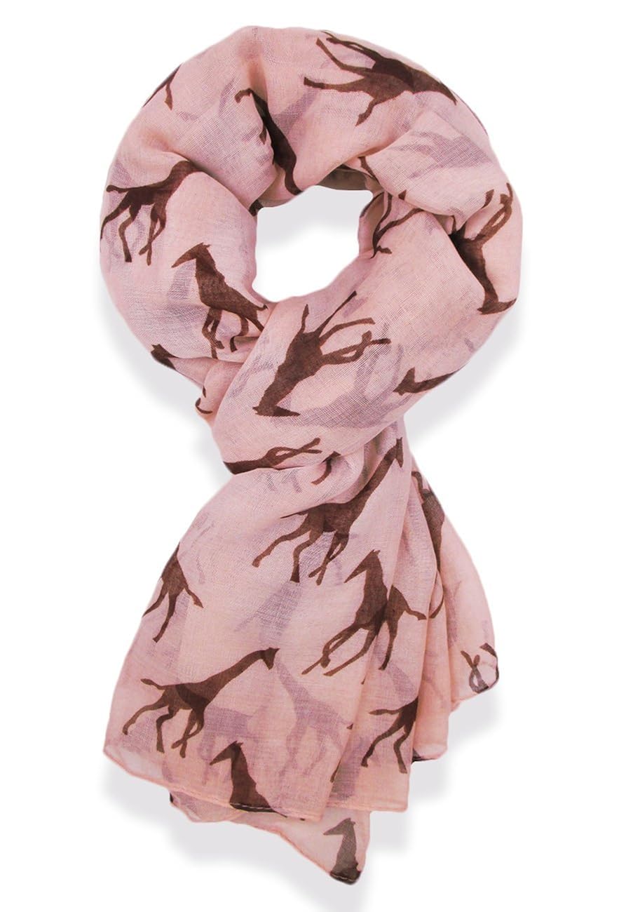 hanson 长颈鹿印花长款柔软明星款围巾