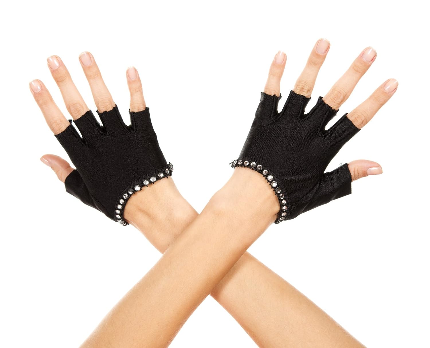 音乐legs 女式无指手套带水钻