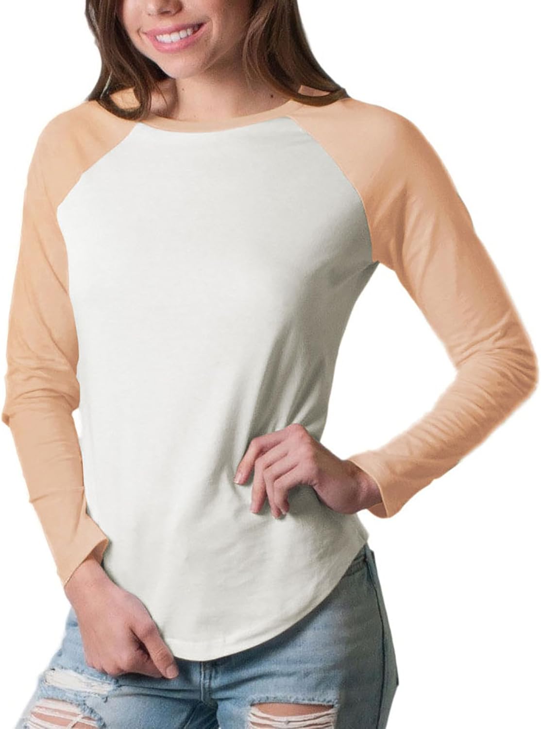 friday chic gcknitwears 女士插肩长袖棒球衫