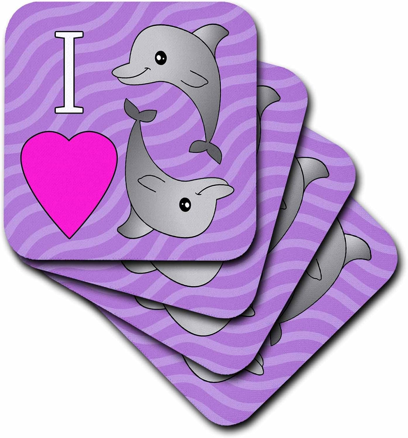 janna salak 设计 under the sea–i love 海豚紫色–杯垫 not