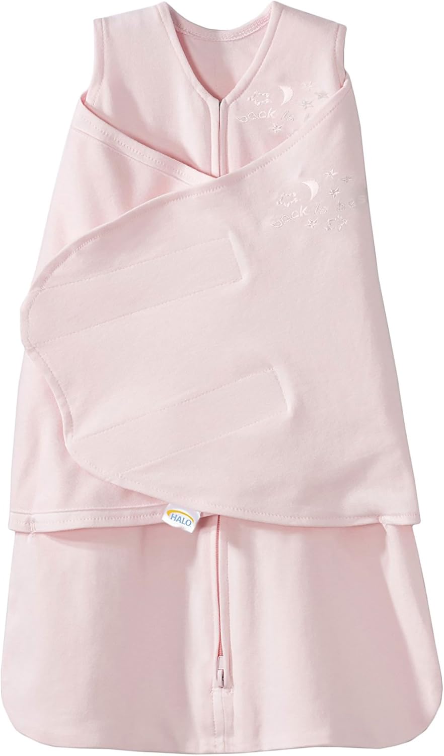 halo包裹式纯棉3合1婴儿安全睡袋(春夏薄款)婴儿粉 nb(0-3个月)