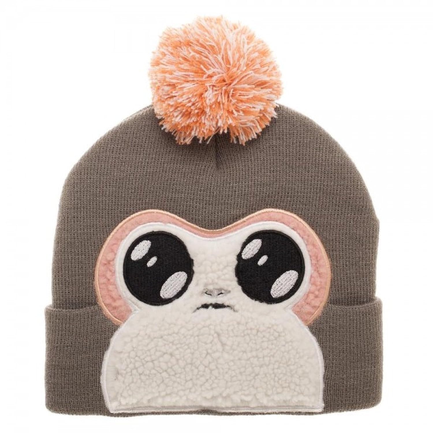 bioworld star wars: the last jedi porg bigface pom beanie