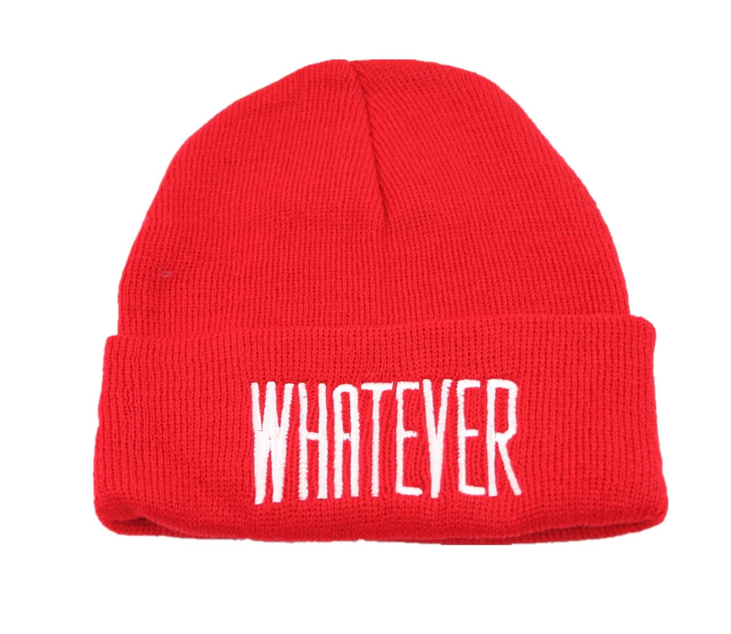 qike whatever beanie winter knit hat (red)