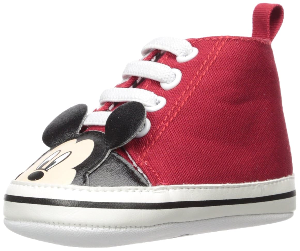 迪士尼婴儿男孩米老鼠宝宝鞋子 red mickey mouse high-top sneakers