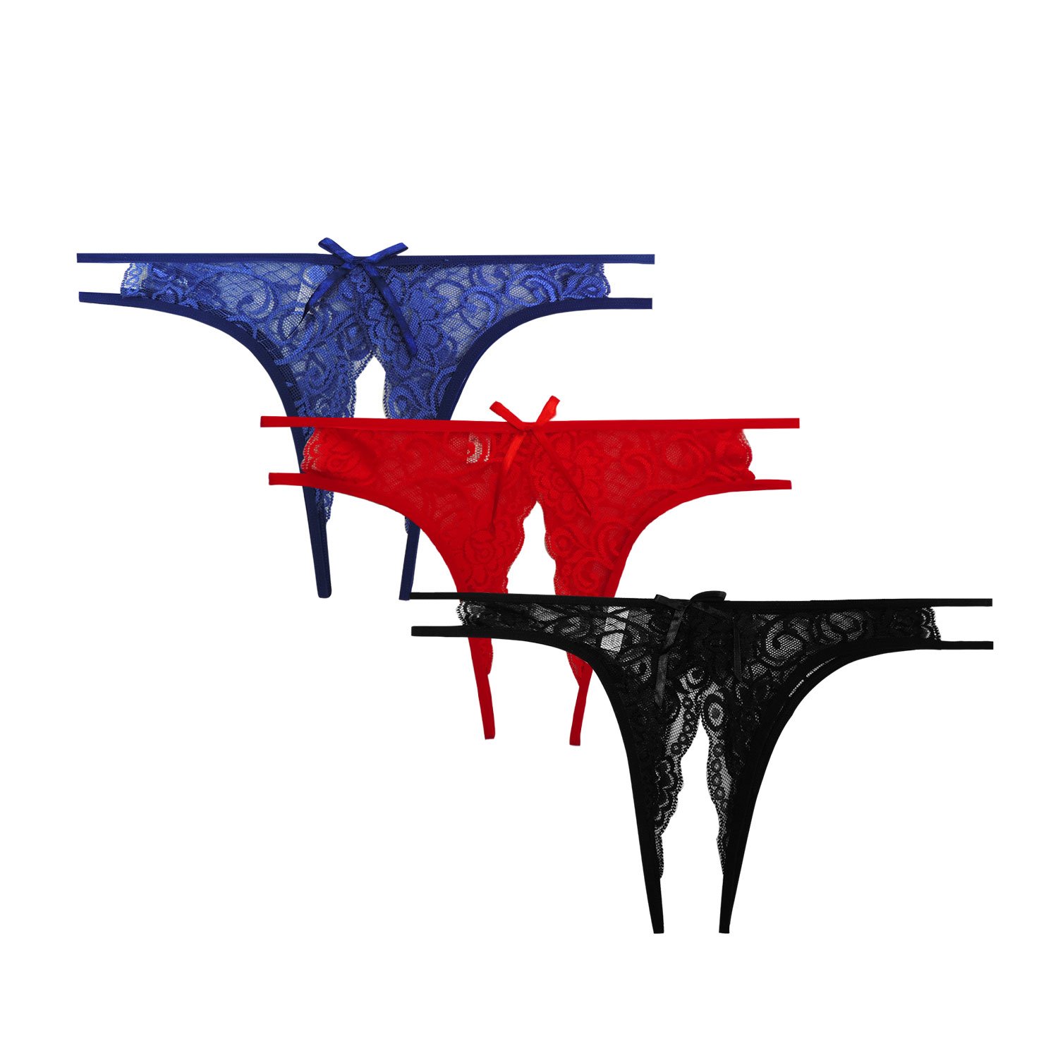 sunm boutique 女式蕾丝开档内裤丁字裤丁字裤开档内裤开裆内裤内衣