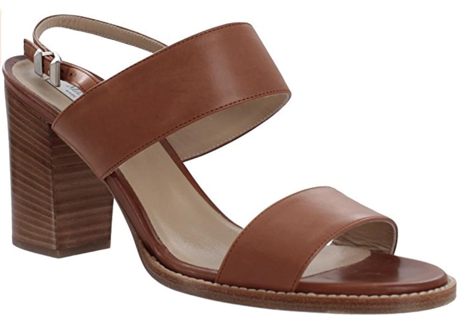 max mara 女式 tan 皮革凉鞋高跟鞋 – 30.