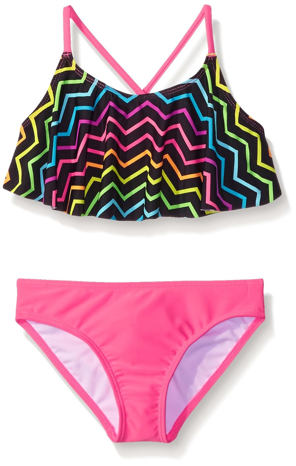 freestyle 大女童荷叶边两件套泳衣