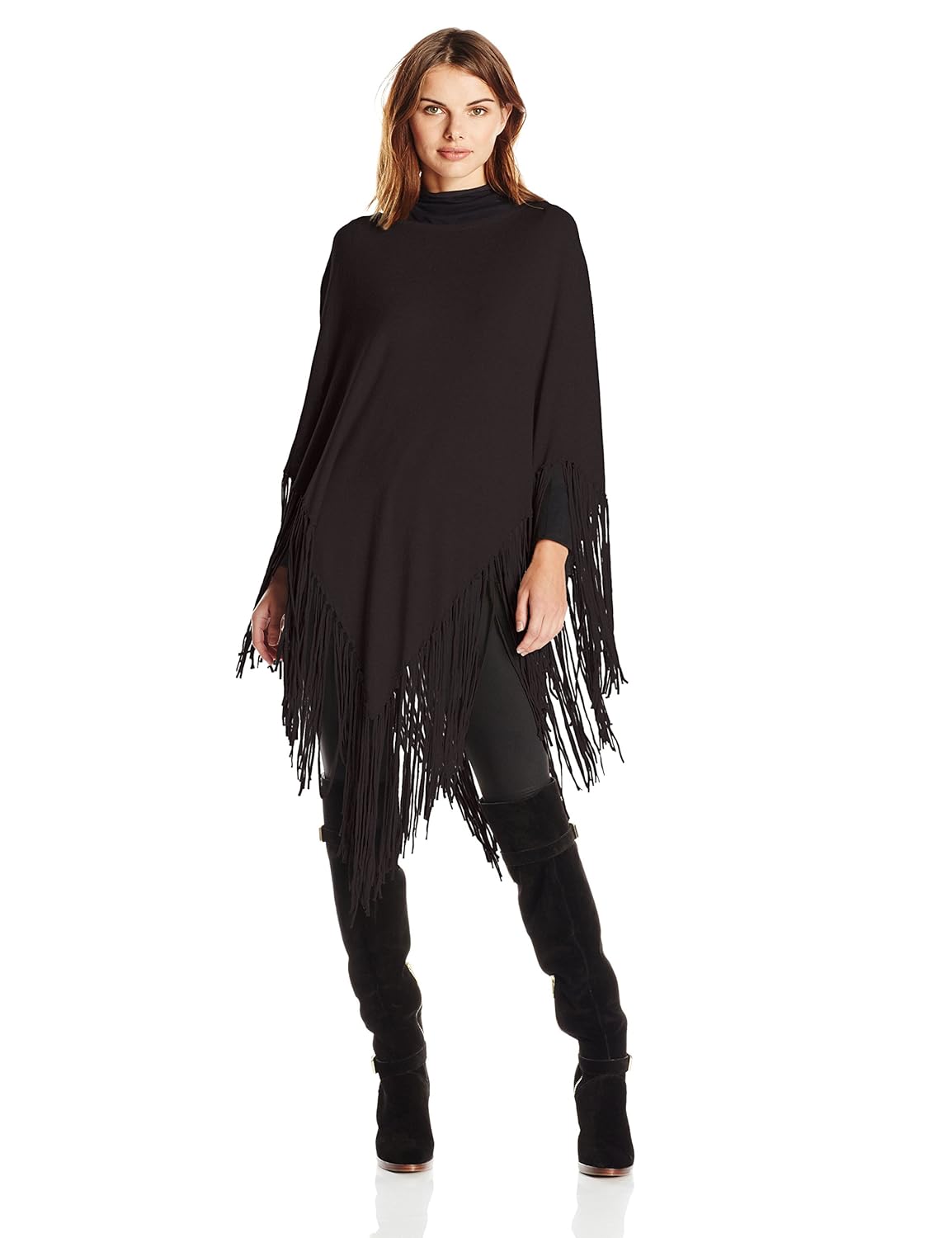 明妮玫瑰女式棉质 hankie 斗篷 黑色 one size