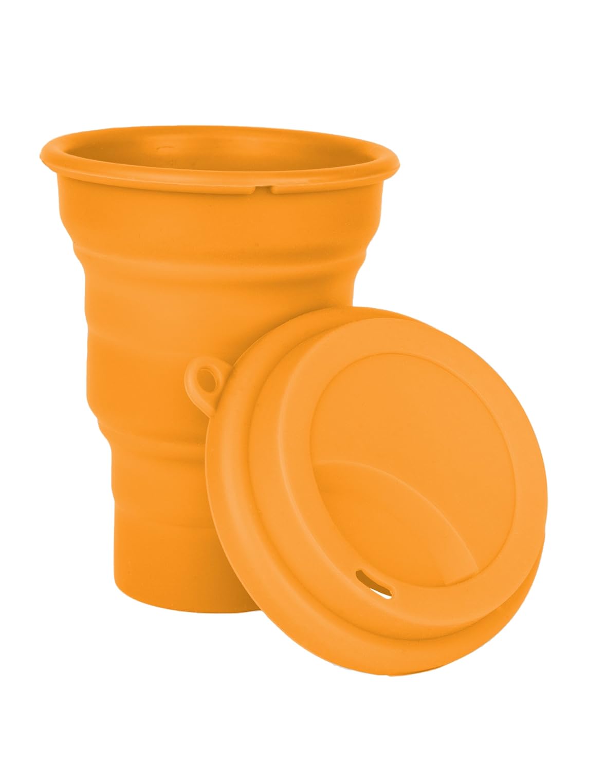 travelon collapsible silicone cup with lid 橙色 均码