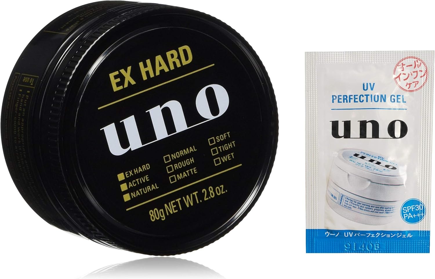 uno wano 发蜡 *硬质 80g 赠品(uno uv结婚啫喱 男士面部护理 sake1个