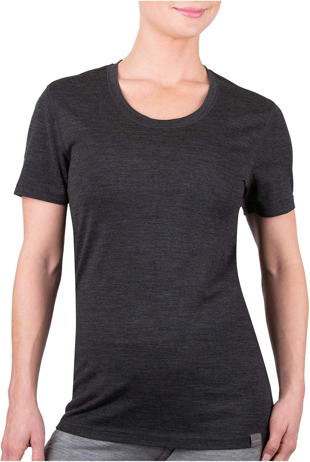 meriwool 女式美利奴羊毛短袖 t 恤轻质打底衫