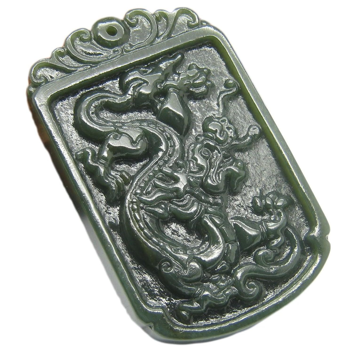 甄玉悦 和田青玉龙牌挂件吊坠如意挂件 男女款 精雕玉质细腻 附送国检