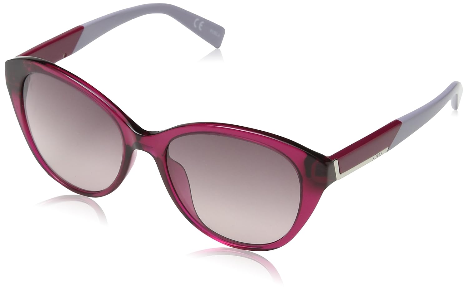 furla eyewear 女士 sfu038 太阳镜,闪亮透明粉色十字架,均码