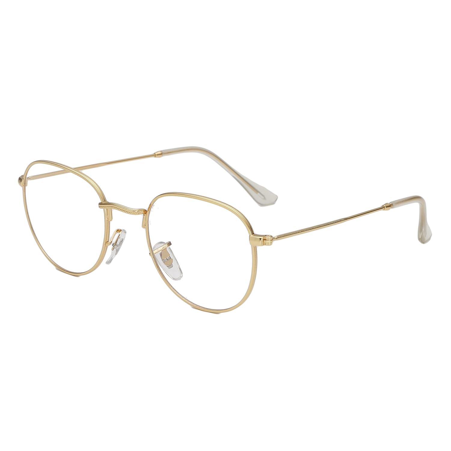 simvey 椭圆复古设计师圆形眼镜金属框架透明镜片 51mm