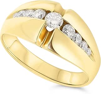 jewelrybliss 14k 黄金钻石男士戒指