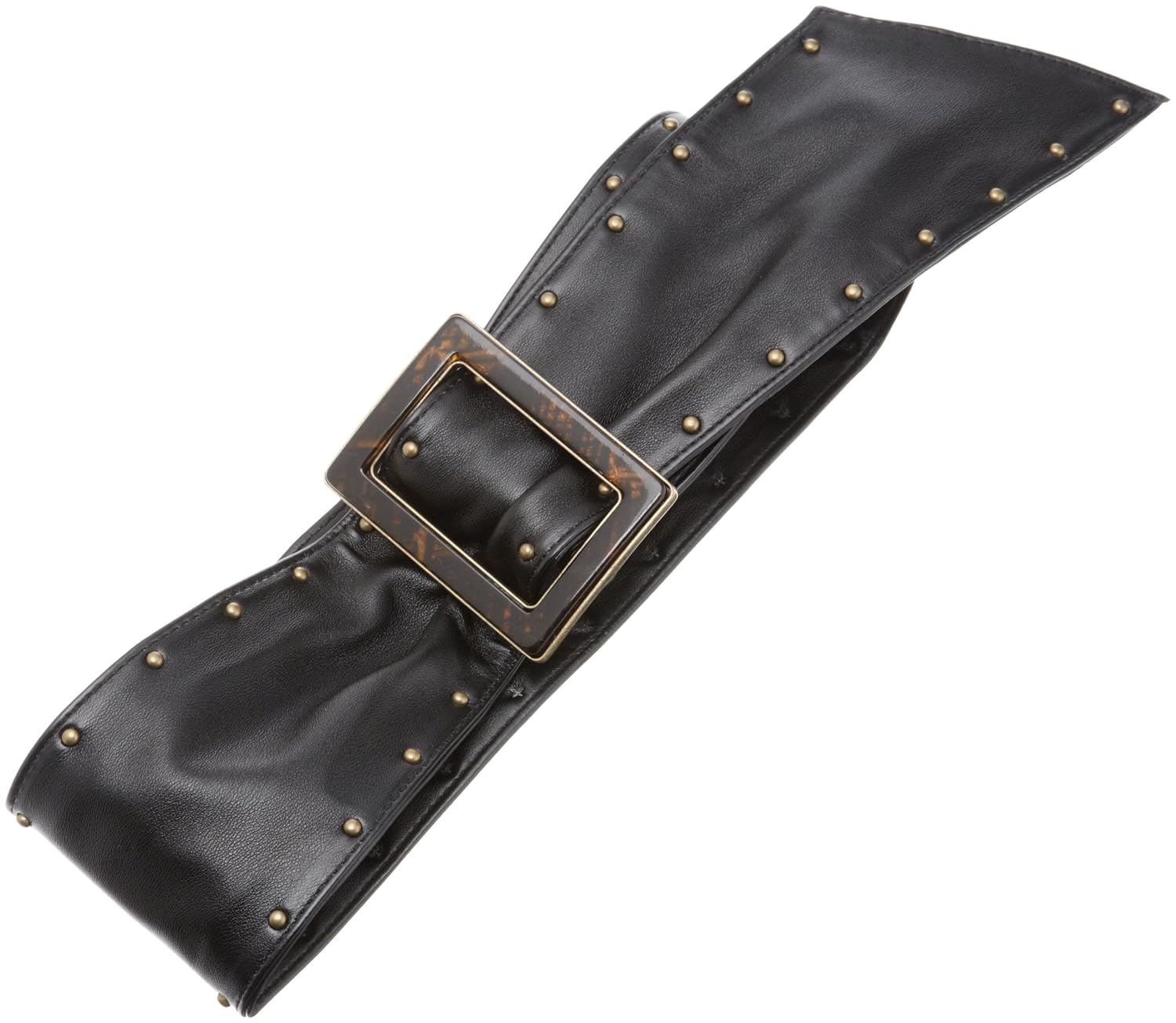 ak anne klein 女式3 3 / 10 cm 腰带皮带饰钉 black/brass medium