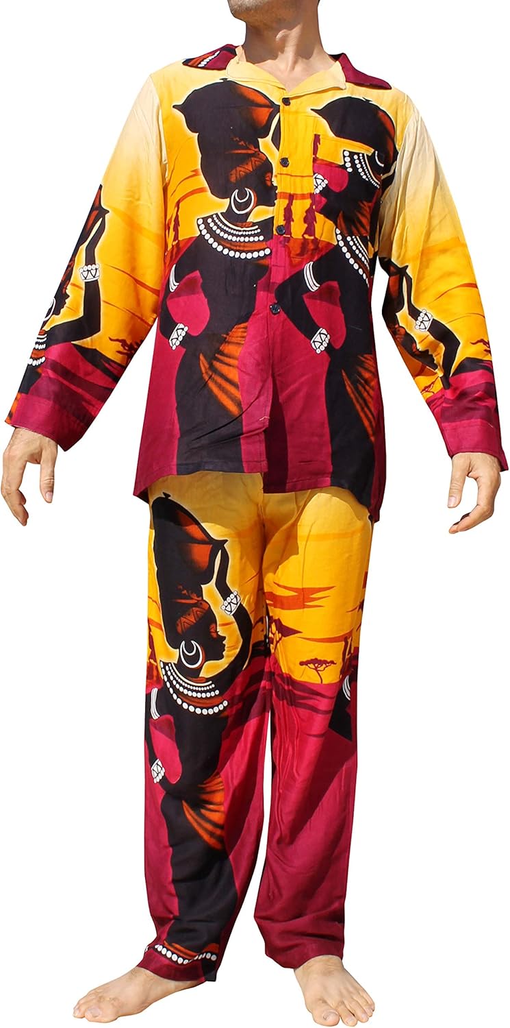 full funk 轻粘胶睡衣衬衫和裤子套装睡衣睡衣非洲女士