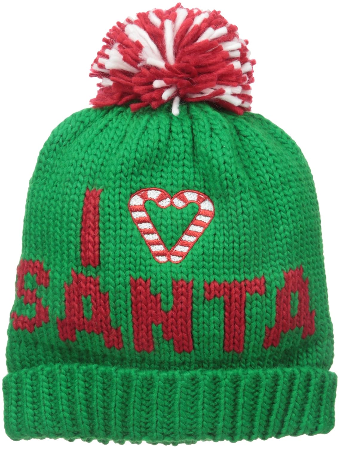 d & y 女式 i love 圣诞老人圣诞帽子 绿色 one size