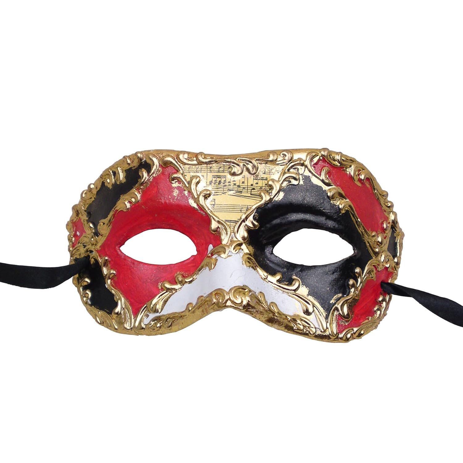 nati 男士纸质化妆舞会面具 颜色 金色 黑色 红色