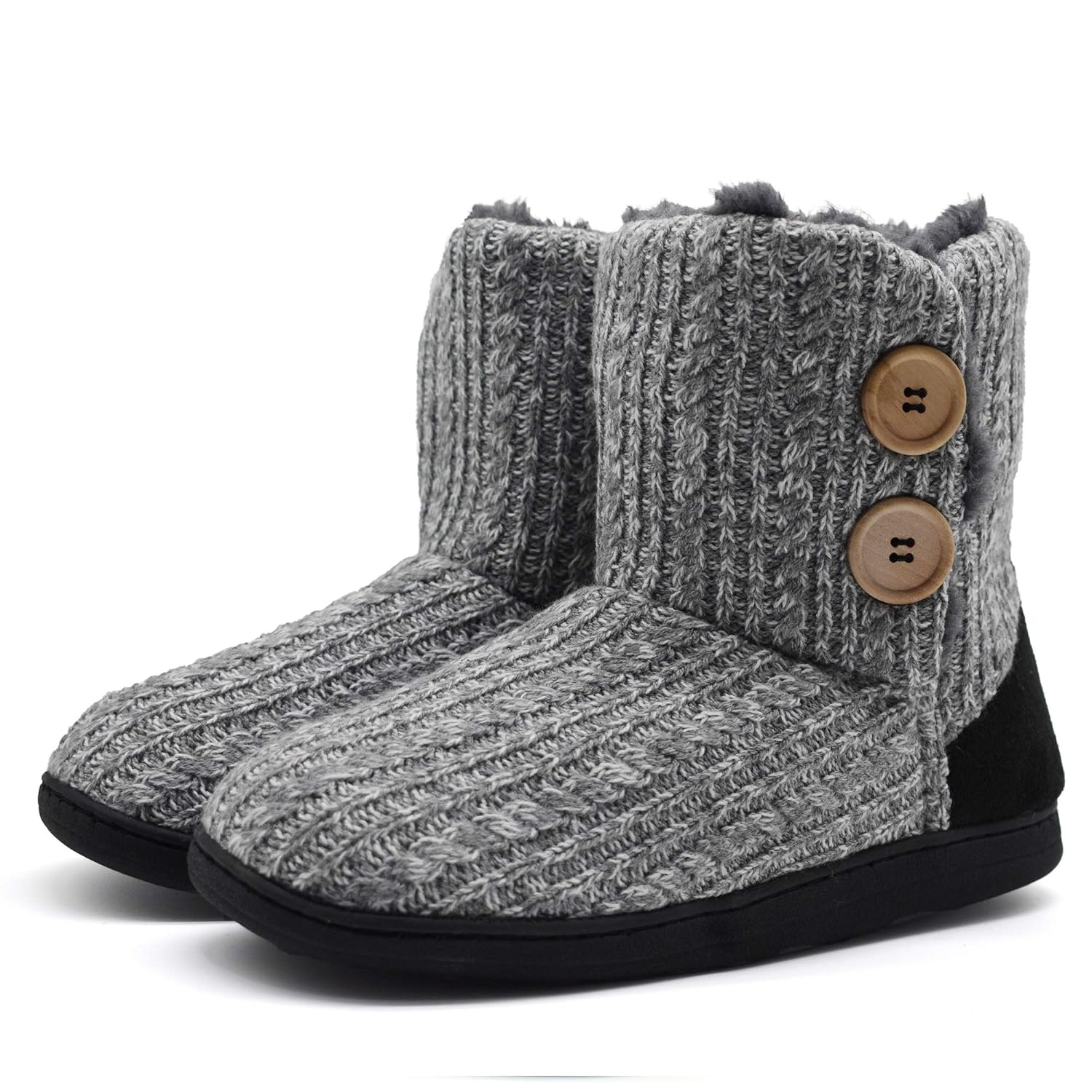 oncai womens mid calf indoor woolen yarn slipper boots