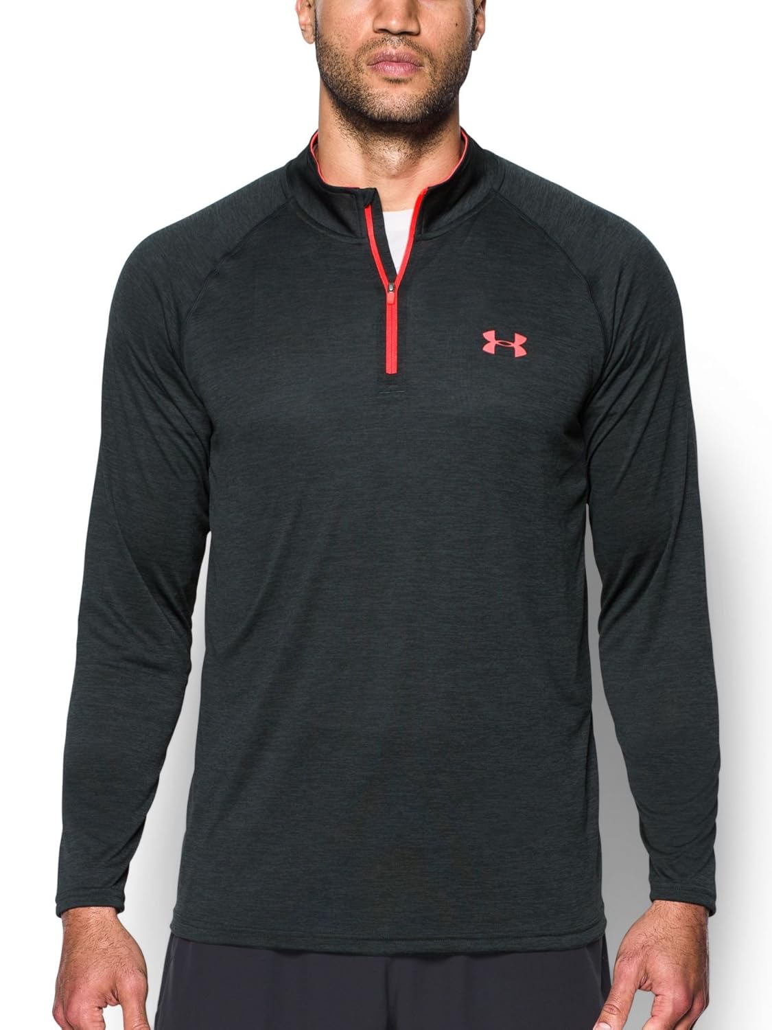 under armour 安德玛 tech 1/4拉链 男士长袖t恤 anthracite/marathon
