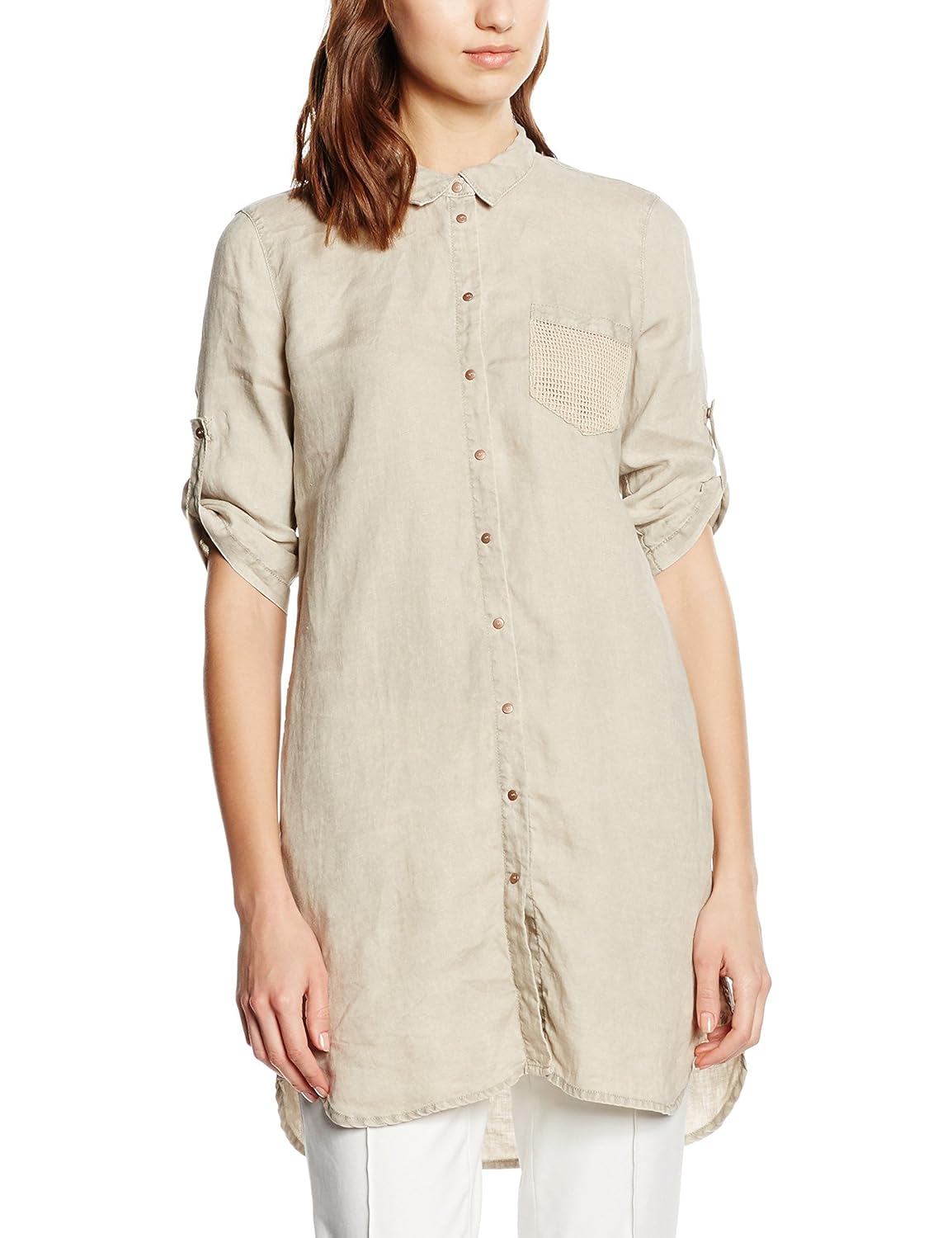 三明治女式梭织衬衫 beige (light driftwood) 14 (manufacturer size