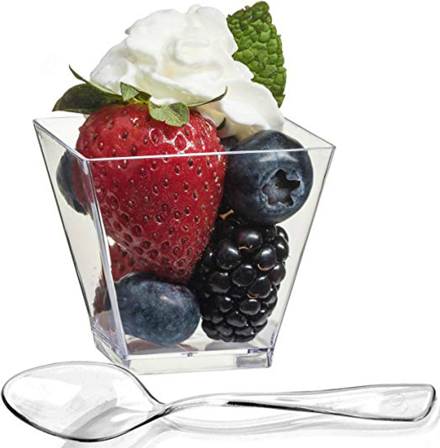 zappy 56.8 毫升优雅方形迷你甜点杯甜点玻璃杯 56.