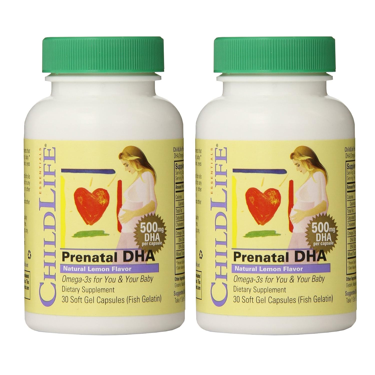 童年时光 childlife 孕妇 dha 500毫克 30粒(2瓶)- 柠檬口味