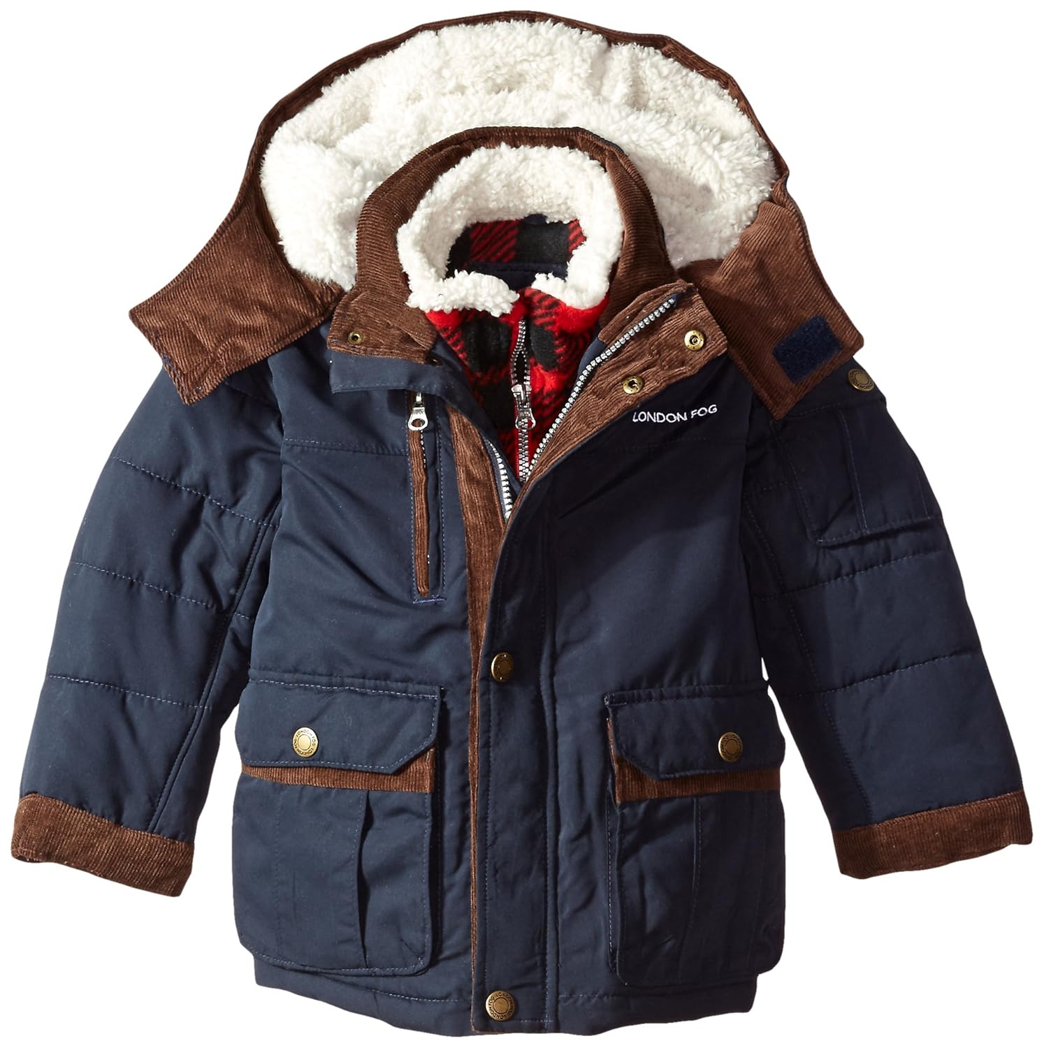 london fog little boys rugged heavyweight coat, new navy, 5/6