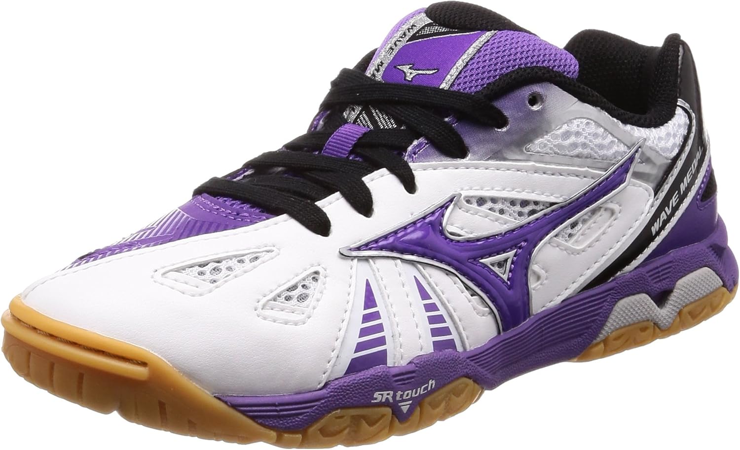 [mizuno 美津浓] 乒乓球鞋 波纹男鞋 5 ホワイト×パープル×ブラック