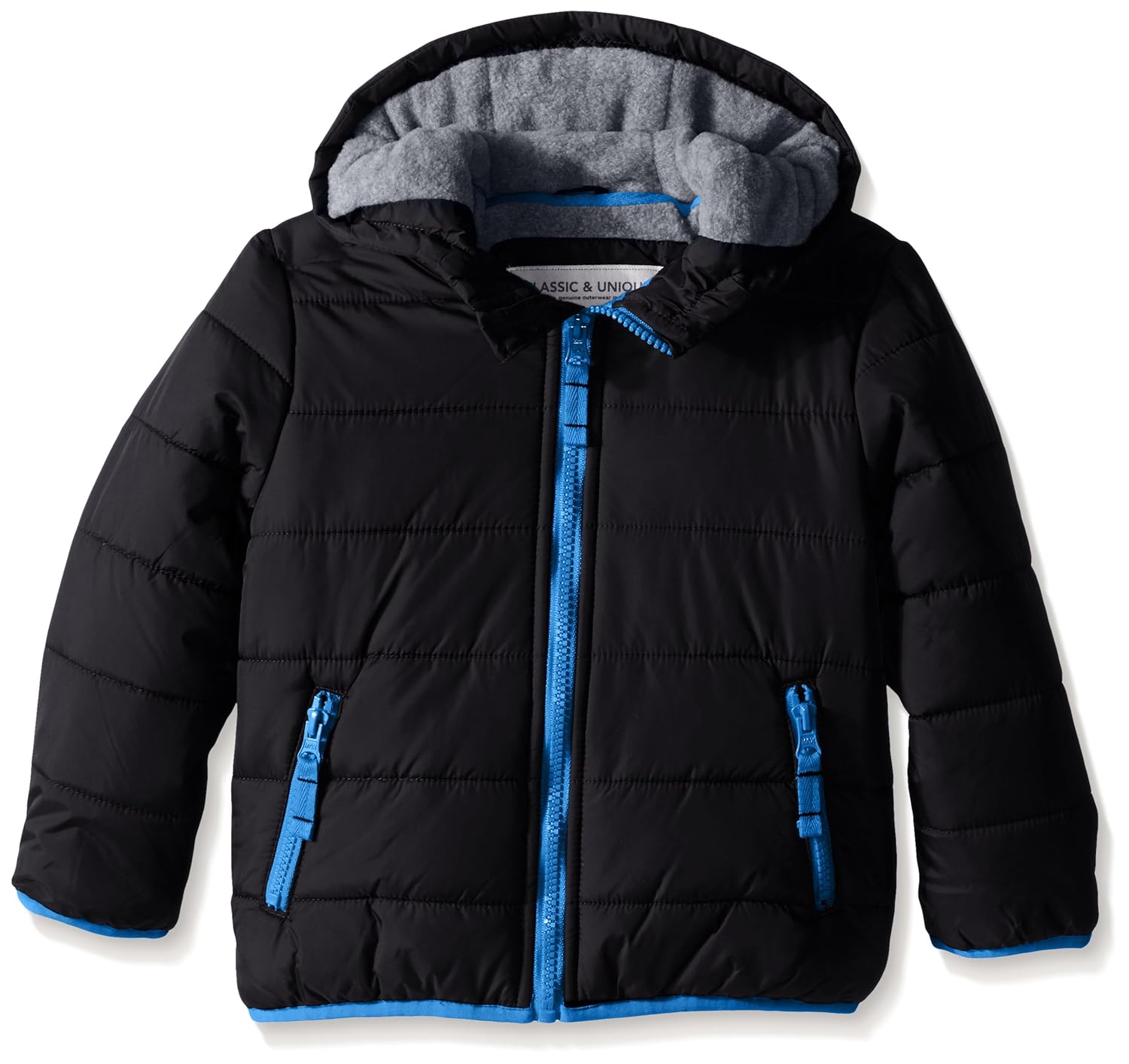 carters little boys puffer coat with fleece lining 黑色 4t