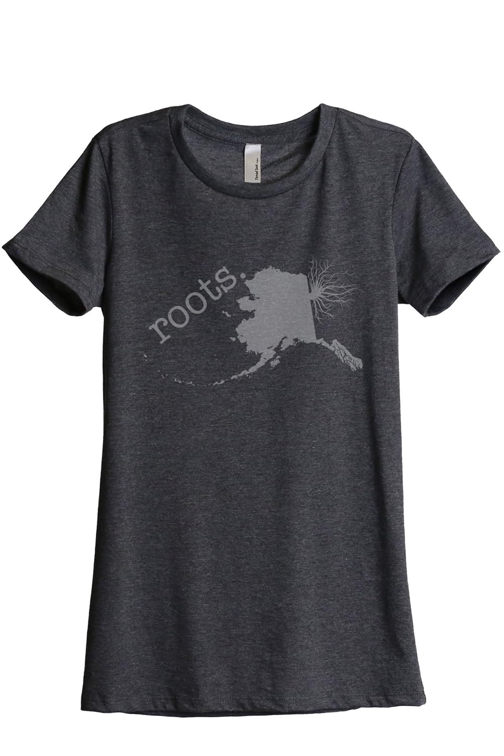 home roots state alaska womens relaxed t-shirt tee charcoal grey
