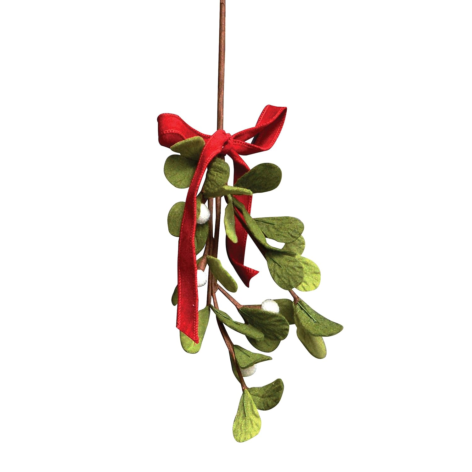 5 英寸高毛毡槲寄生挑选带蝴蝶结