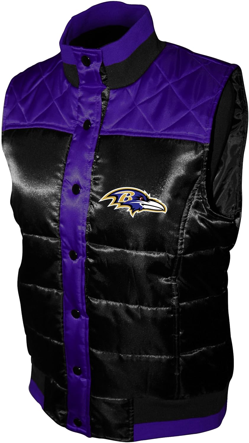 nfl 女式巴尔的摩乌鸦队 polar 羽绒背心 黑色/紫色 xx-l