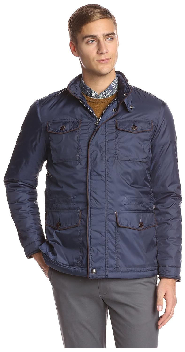 thaddeus 男式 montgomery 长袖4袋前拉链夹克 海蓝色 medium