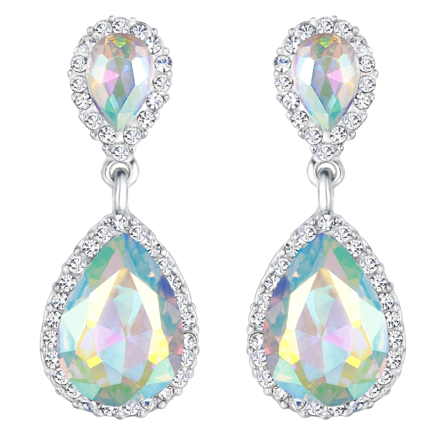 ever faith 女式奥地利水晶婚礼泪珠吊坠耳环