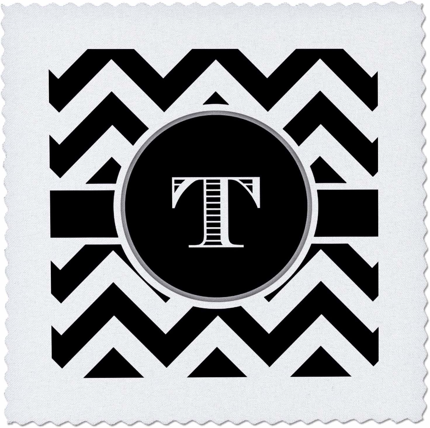 brooklynmeme 设计 – 黑色和白色 v 形图案交织字母首字母 t – 方块