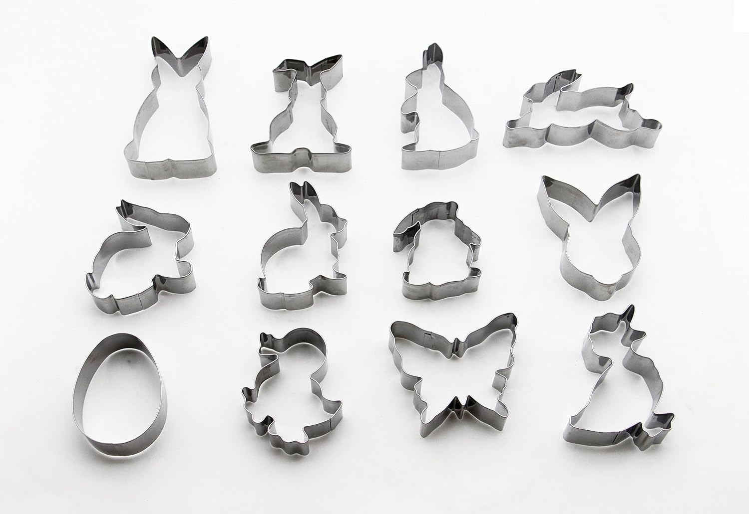 shenghai 复活节动物饼干模具套装 - 12 件 金属银 中 43200-11683