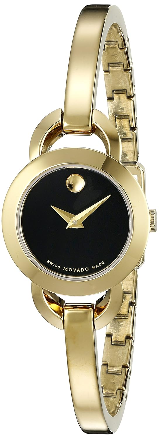 movado womens 0606888 analog display swiss quartz gold watch