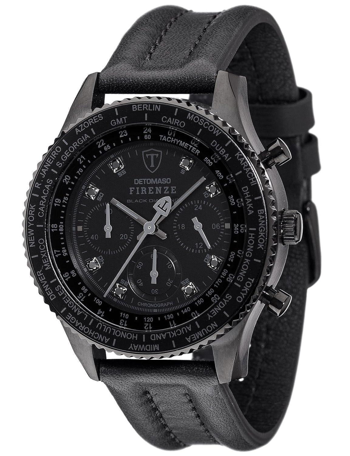 detomaso firenze black diamond 男士 腕表 dt1068