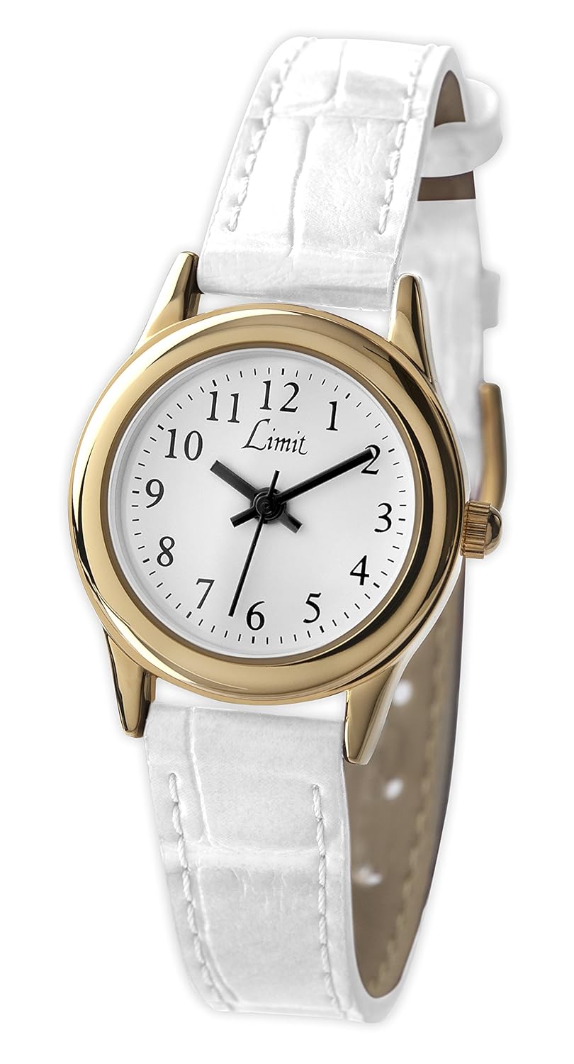 limit 女式石英手表白色表盘 analogue 显示和白色 pu 表带6981.35