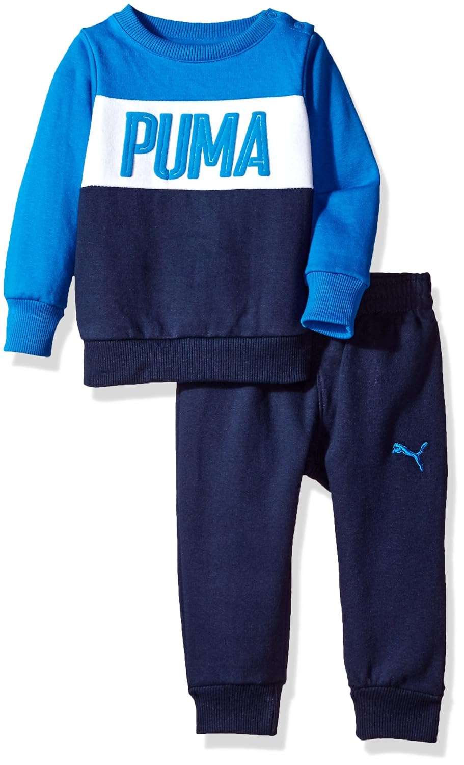 puma 彪马 男童 2 件套抓绒套装 deep navy/blue 12 months