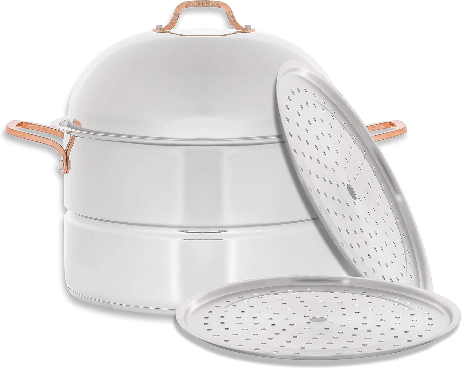 concord 18 夸脱高级不锈钢 3 层蒸锅 带玫瑰金手柄 34 厘米(超大)(v.