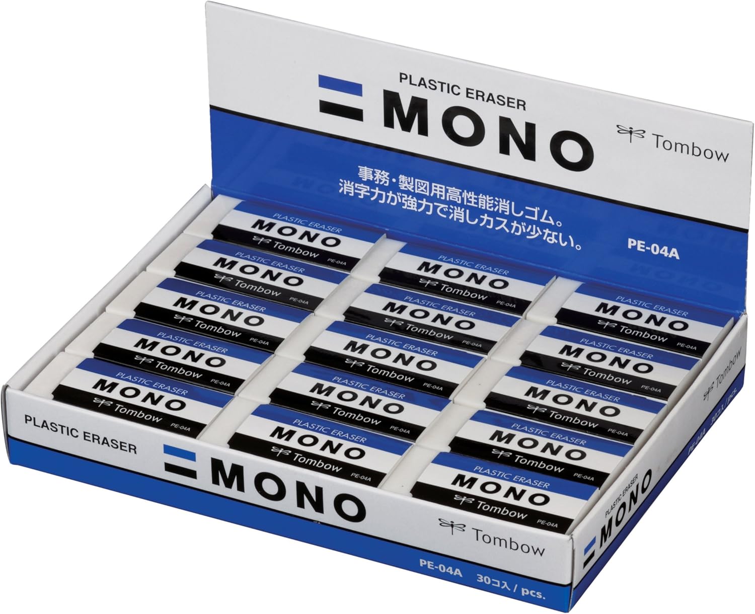 蜻蜓铅笔 橡皮擦 mono pe04 100尺寸30个 monope04 30个