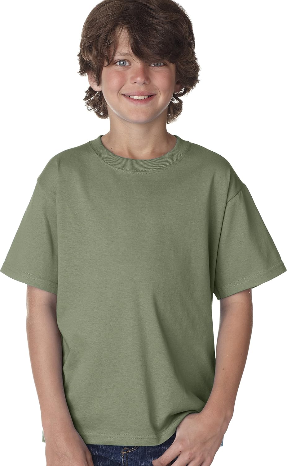 fruit of the loom youth heavy cotton hd 100% cotton t-shirt sage