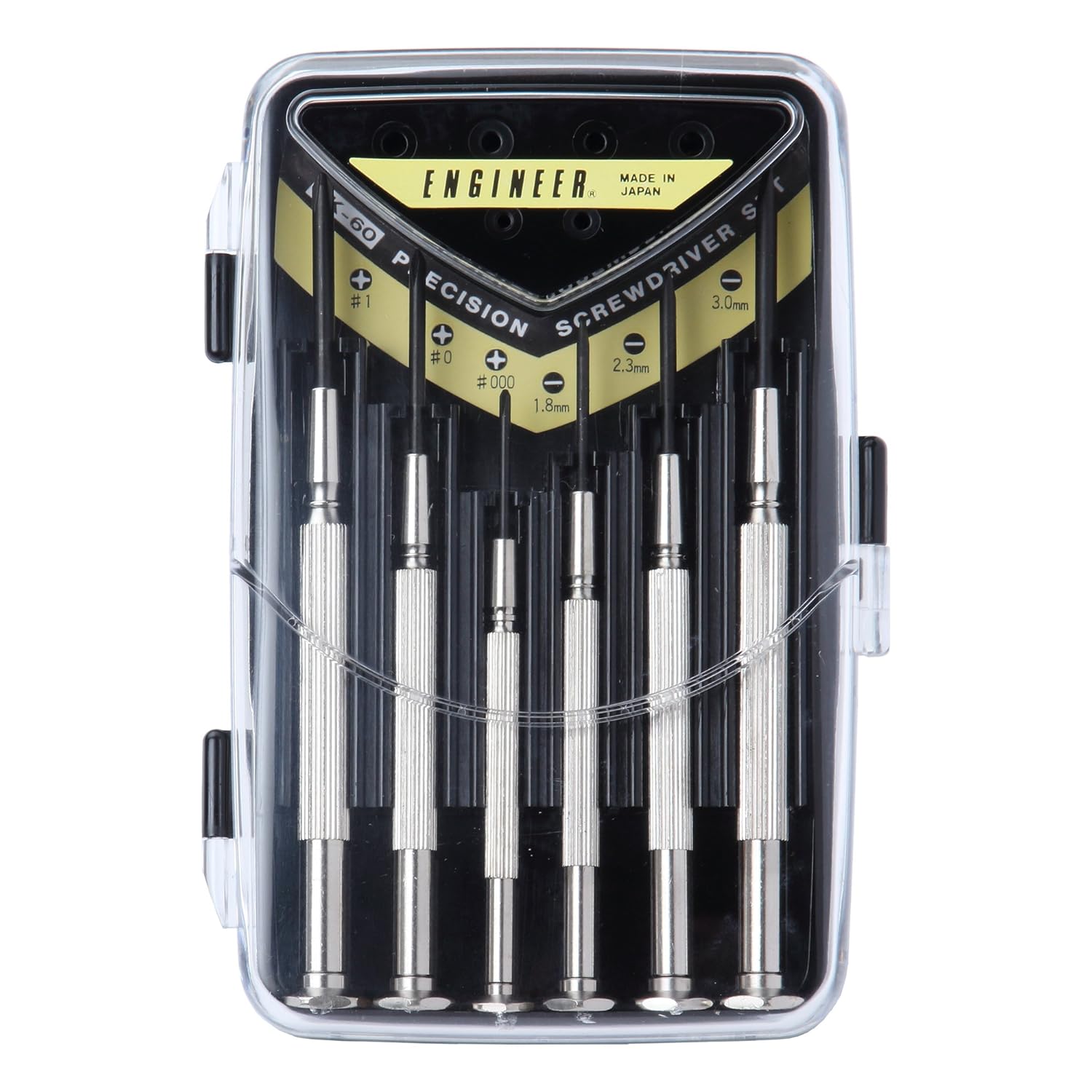 6 件混合精密螺丝刀套装(十字型和槽头)迷你/小号,日本制造.